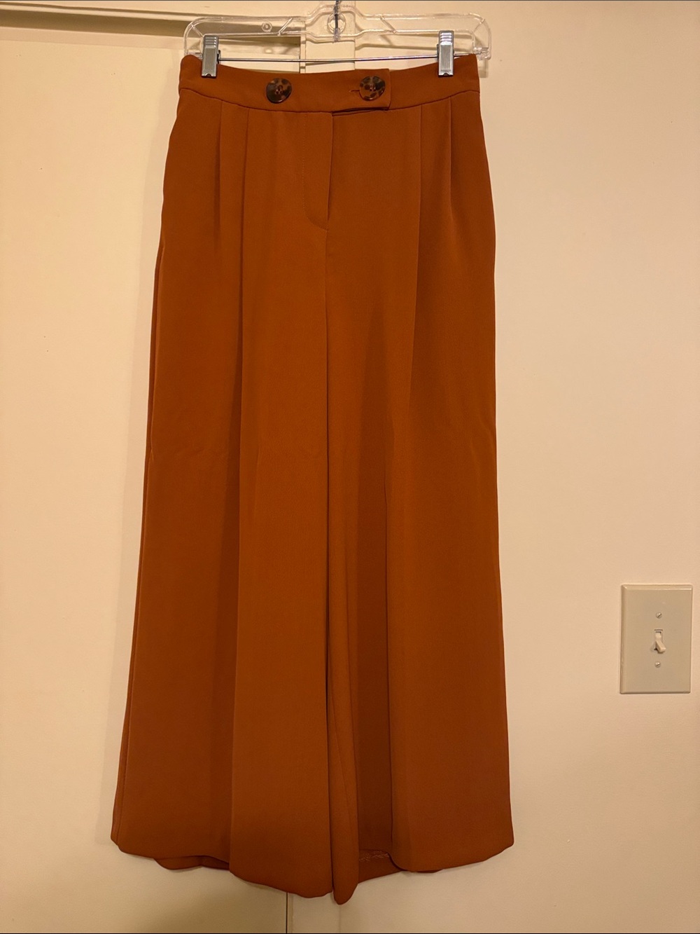 Topshop Wide-Leg Trousers in Rust